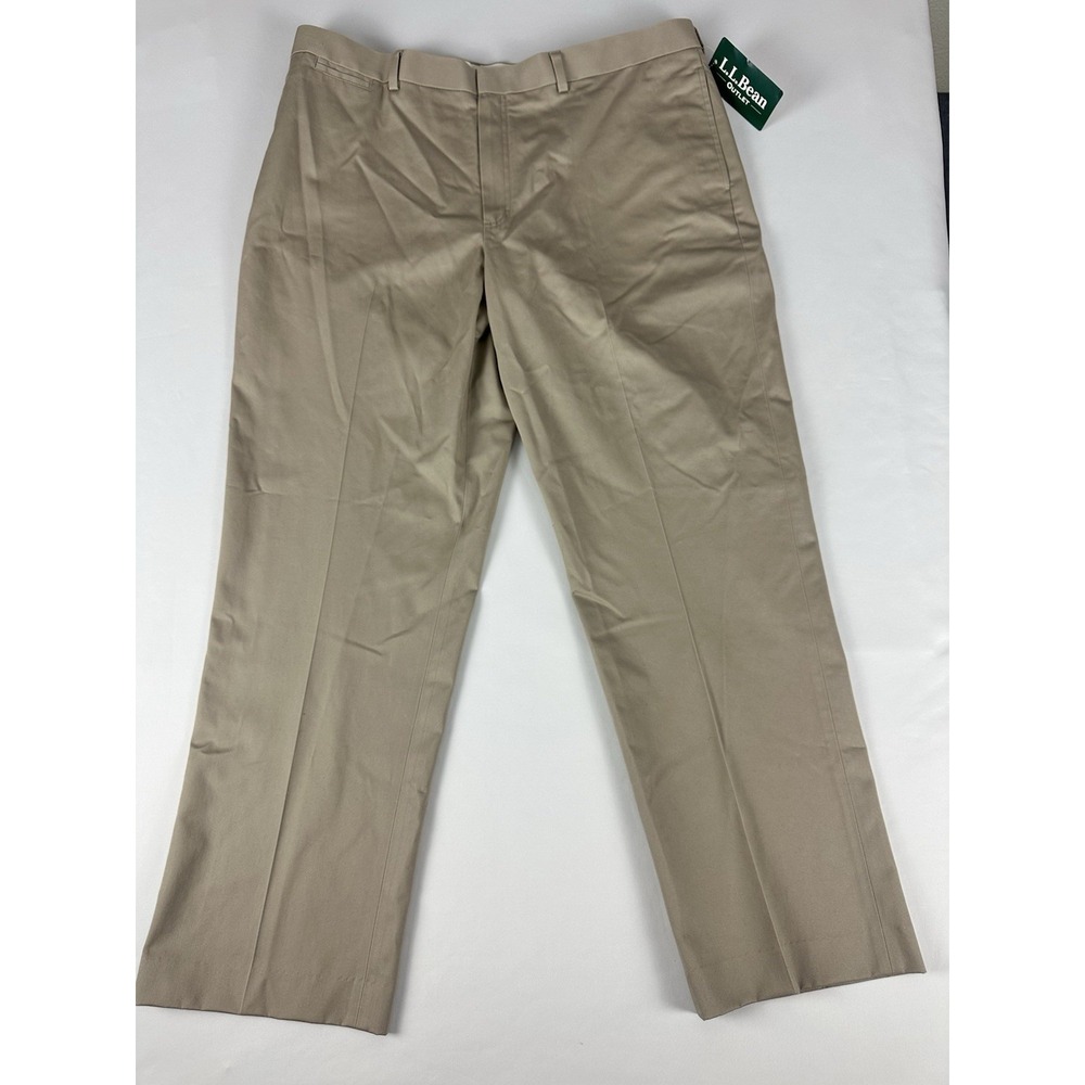 Brand New LL Bean Mens‎ Classic Fit Pants Khakis Tan Size 42 - Picture 2 of 9